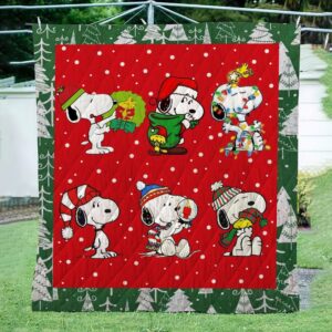 Snoopy Christmas And Snow 3D Quilt  Quilt